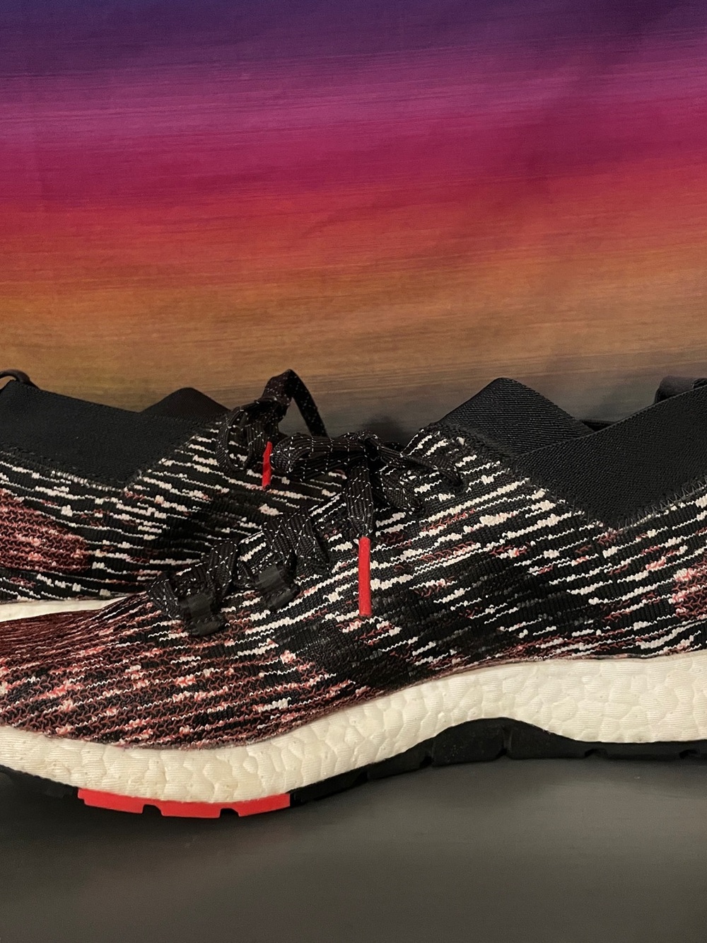 Adidas Pureboost RBL Carbon Core Black Active Red Running Shoes Men 10
